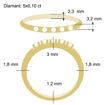 Diamantring Iselin med 5x0,10 ct TW-Si-85050100