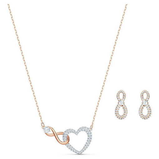 Swarovski smykkesett Infinity Heart, gull - 5521040