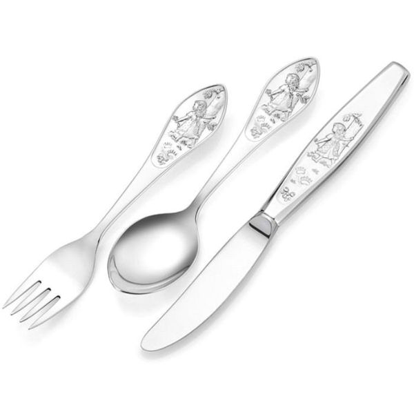 Sølv set skje kniv Gullhår - 18743	