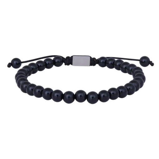 Herrearmbånd black onyx, 19-25 cm. SON of NOA - 89800521