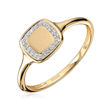 Signet damering i gult gull med 0,048ct W-Si  - 57285