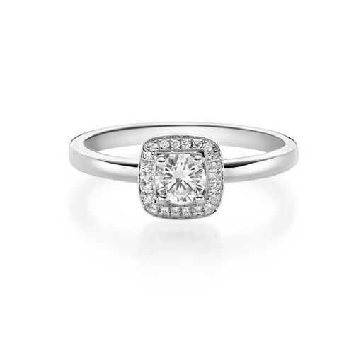 Diamantring med 0.39 ct, hvitt gull 18 kt - 159130hvg