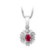 Diamantsmykke med 0,06 ct W-Si og rubin - Bur270158