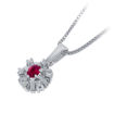 Diamantsmykke med 0,06 ct W-Si og rubin - Bur270158