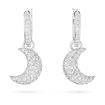 Swarovski øredobber Sublima drop earrings Moon, White, Rhodium plated - 5666157