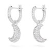 Swarovski øredobber Sublima drop earrings Moon, White, Rhodium plated - 5666157