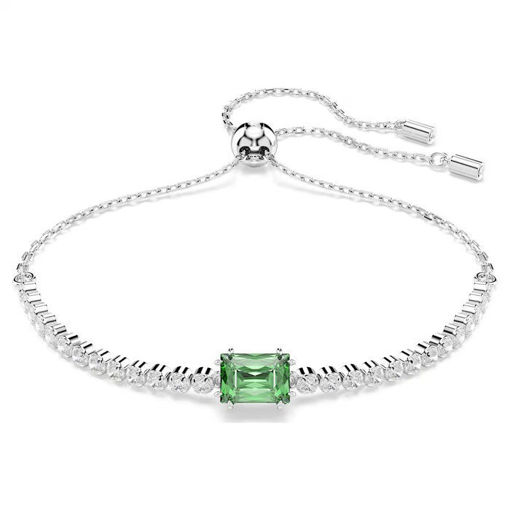 Swarovski armbånd  Matrix Tennis bracelet Mixed cuts, Green, Rhodium plated  - 5693411