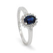 Diamantring i hvitt gull 14 kt med 0,10 ct TW-Si & safir - coc5070784sf