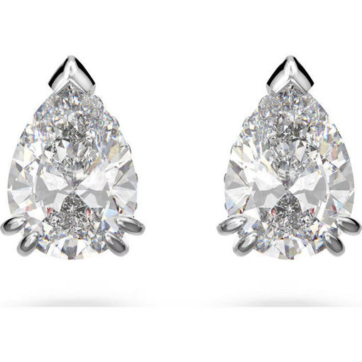 Swarovski øredobber Stilla stud earrings, Pear cut, White, Rhodium plated - 5636713