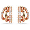 Swarovski øredobber Hyperbola hoop earrings Mixed cuts, Mini, White, Rose gold-tone plated - 5698702