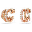 Swarovski øredobber Hyperbola hoop earrings Mixed cuts, Mini, White, Rose gold-tone plated - 5698702