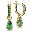 Swarovski øredobber Attract drop earrings Pear cut, Green, Gold-tone plated - 5723564