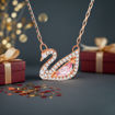 Swarovski smykke Dazzling Swan Necklace, Multi-colored, Rose-gold tone plated - 5469989