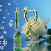 Swarovski øredobber Attract drop earrings Pear cut, Green, Gold-tone plated - 5723564