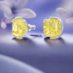 Swarovski Harmonia stud earrings Cushion cut crystals, Yellow, Rhodium plated - 5616511