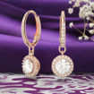 Swarovski øredobber Constella drop earrings Round cut, Pavé, White, Rose gold-tone plated - 5638769