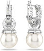 Swarovski øredobber  Matrix drop earrings Crystal pearl, Round cut, White, Rhodium plated - 5691716