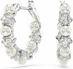 Swarovski øredobber  Matrix drop earrings Crystal pearl, Round cut, White, Rhodium plated - 5709256