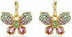 Swarovski øredobber Idyllia drop earrings Mixed cuts, Pavé, Butterfly, Multicolored, Gold-tone plated - 5709953