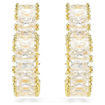 Swarovski øredobber Matrix hoop earrings Baguette cut, Heart, Small, White, Gold-tone plated - 5693512