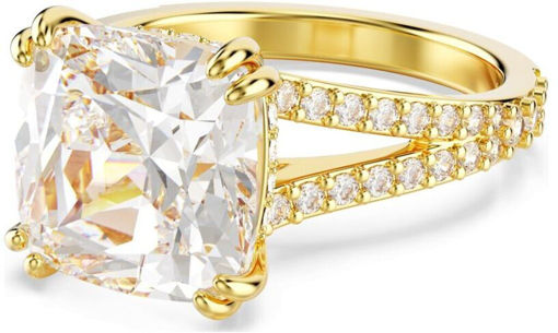 Swarovski Stilla cocktail ring Square cut, White, Gold-tone plated - 5693501