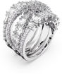 Swarovski Hyperbola ring Mixed cuts, White, Rhodium plated -  5584654