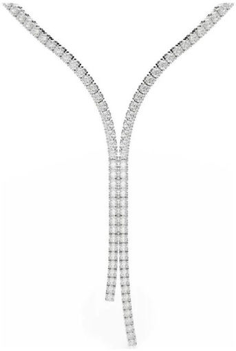 Swarovski collier Matrix Y necklace Round cut, White, Rhodium plated - 5707988