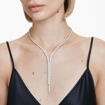 Swarovski collier Matrix Y necklace Round cut, White, Rhodium plated - 5707988