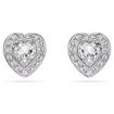 Swarovski øredobber Ariana Grande x Swarovski stud earrings Mixed cuts, Heart, White, Rhodium plated - 5720859