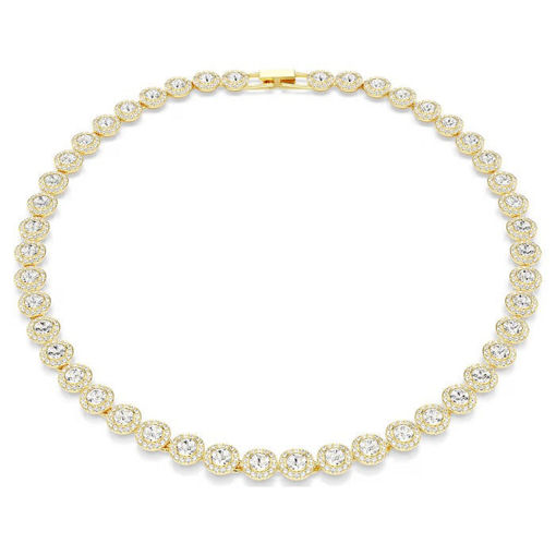 Swarovski collier Una Angelic Tennis necklace Round cut, White, Gold-tone plated - 5720505