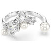 Swarovski Constella open ring Crystal pearl, Round cuts, White, Rhodium plated - 5705599