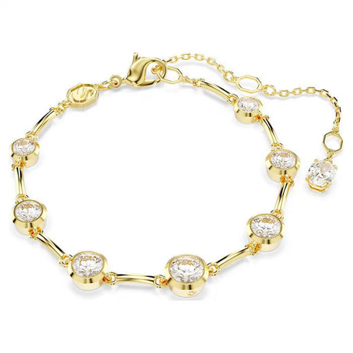 Swarovski armbånd Imber Tennis bracelet Mixed round cuts, White, Gold-tone plated - 5705465