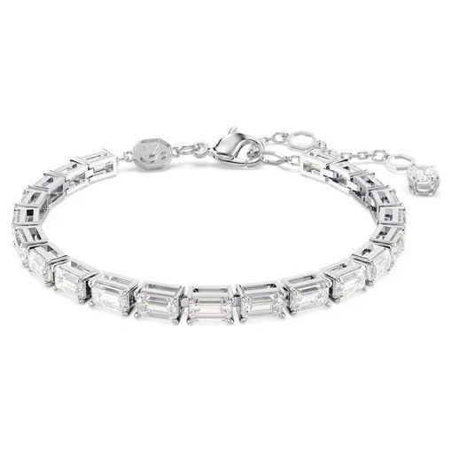 Swarovski armbånd Matrix Tennis bracelet Baguette cut, White, Rhodium plated - 5707200