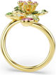 Swarovski Idyllia open ring Mixed cuts, Flower, Green, Gold-tone plated - 5721596