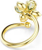 Swarovski Idyllia open ring Mixed cuts, Flower, Green, Gold-tone plated - 5721596