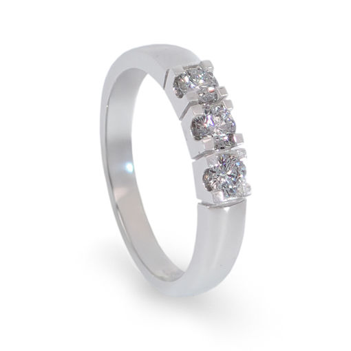 Forlovelsesring diamantring Iselin 3x0,15 ct TW-Si i hvitt gull - 8503015