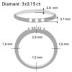 Forlovelsesring diamantring Iselin 3x0,15 ct TW-Si i hvitt gull - 8503015