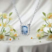 Swarovski smykke Millenia necklace Octagon cut Swarovski zirconia, Blue, Rhodium plated - 5614926