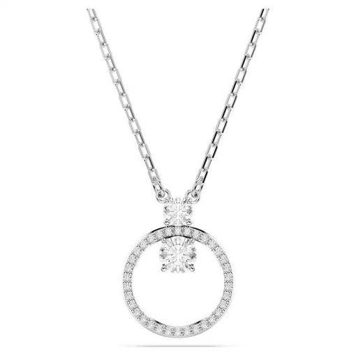 Swarovski smykke Constella pendant Pavé, Round cut, White, Rhodium plated - 5692261