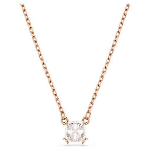 Swarovski smykke Stilla pendant Square cut, White, Rose gold-tone plated - 5701904