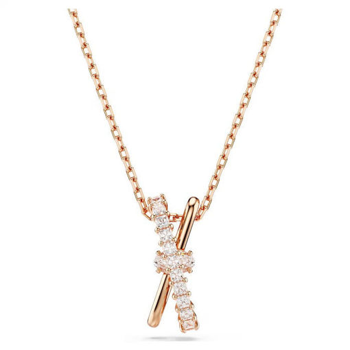 Swarovski smykker Hyperbola pendant Mixed cuts, Twist, White, Rose gold-tone plated - 5689788