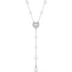 Swarovski collier Ariana Grande x Swarovski Y necklace Crystal pearl, Mixed cuts, Heart, White, Rhodium plated - 5720855