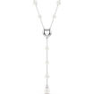 Swarovski collier Ariana Grande x Swarovski Y necklace Crystal pearl, Mixed cuts, Heart, White, Rhodium plated - 5720855