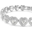 Swarovski armbånd Ariana Grande x Swarovski Tennis bracelet Mixed cuts, Heart, White, Rhodium plated - 5720860