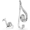 Swarovski øredobber Ariana Grande x Swarovski clip earrings Asymmetrical design, Crystal pearl, Baguette cut, White, Rhodium plated - 5720866