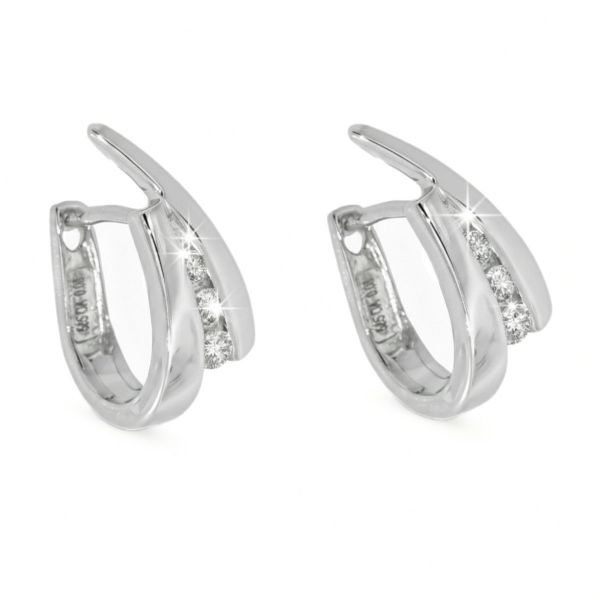 Diamantøredobber i gull med 0,16 ct W-Si - COC10460