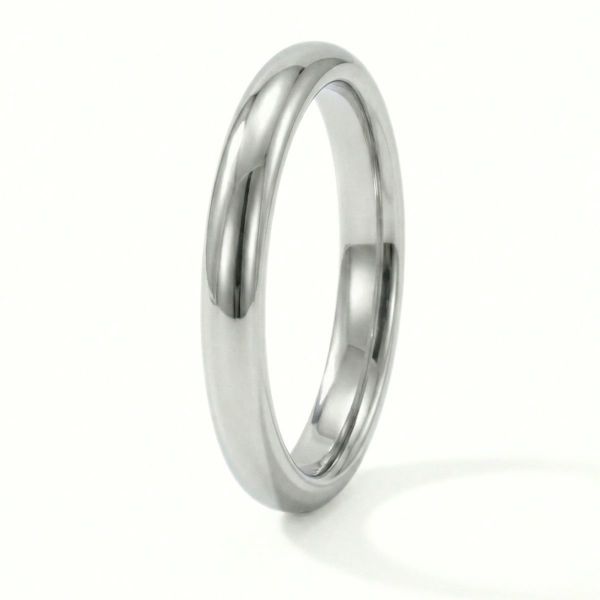 Giftering i hvitt gull 14kt, 3 mm/1,3 mm. RUBIN - 1930
