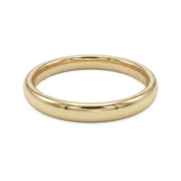 Giftering i gult gull 14kt, 3 mm/1,3 mm. RUBIN - 1830