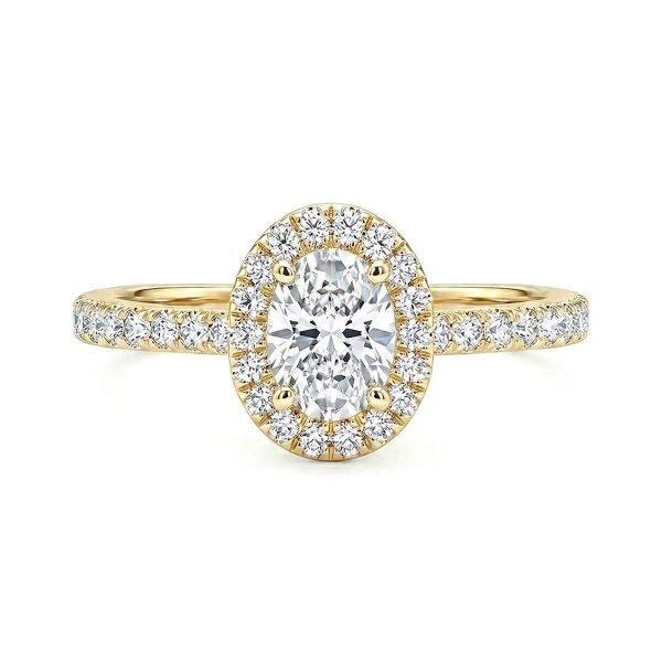 Halo diamantring med oval diam. 0,40 ct River (E)-Si1 (+0,13 ct) - VDA181XA040