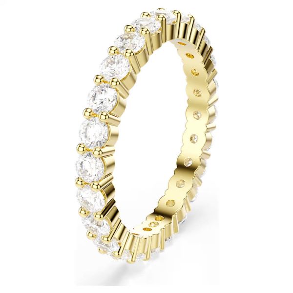 Swarovski Matrix Vittore band ring Round cut, White, Gold-tone plated - 5750615